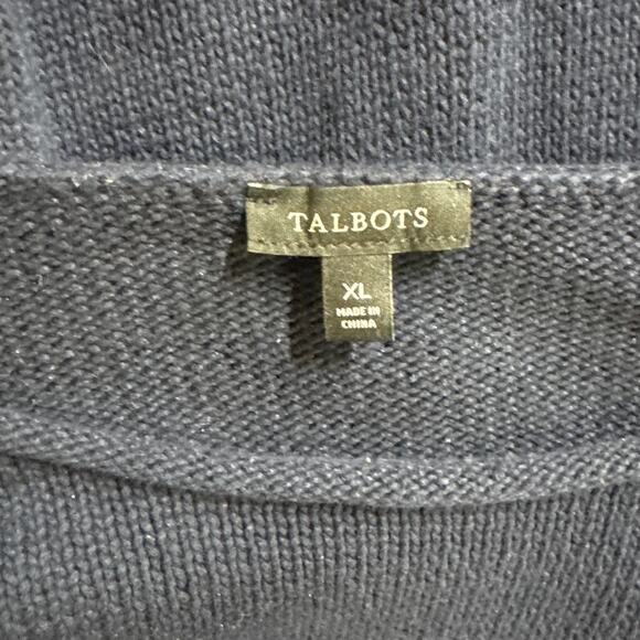 Talbots Navy Blue Sun & Sand 3/4 Sleeve Scoop Neck Sweater Women XL - Picture 6 of 6